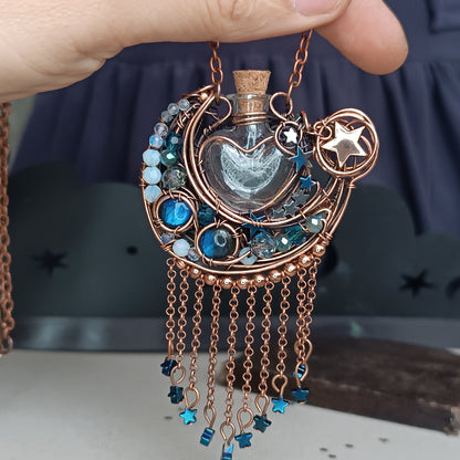 Love you to the moon and back. Vial necklace