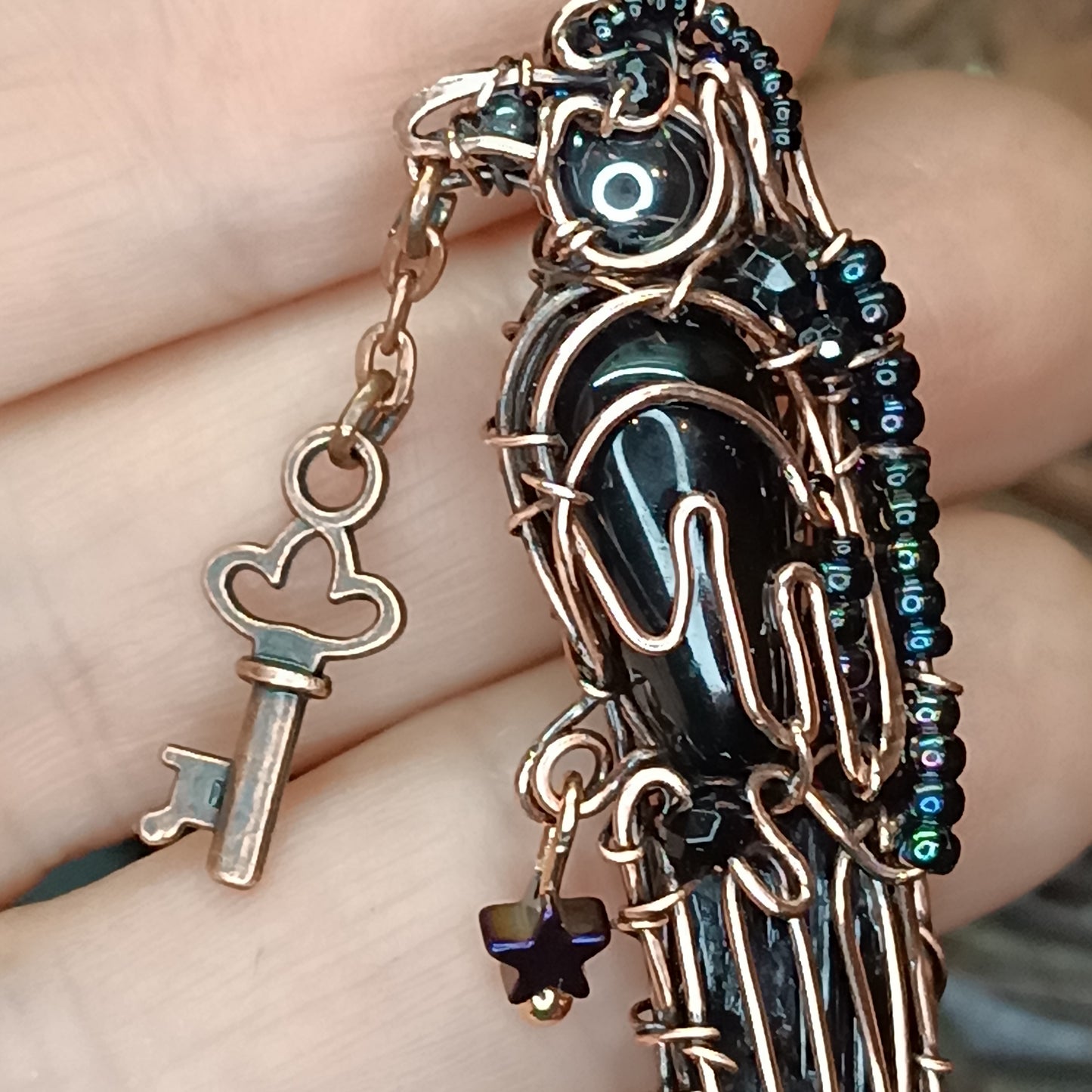 For Jeana. Raven necklace