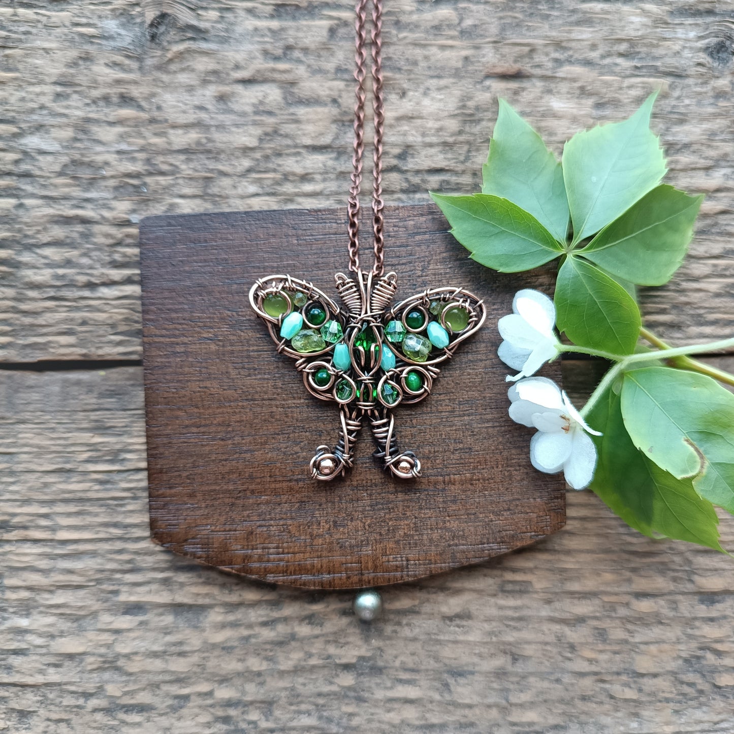 Luna moth necklace