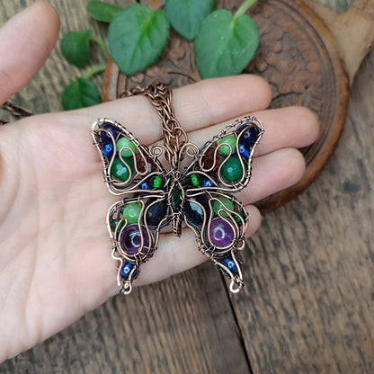 Wild grapes garden butterfly necklace 🍇🦋