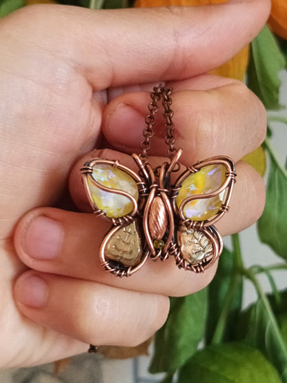 Yellow sparkling butterfly charm