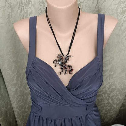 Night thunderstorm🖤 Unicorn -Dragon necklace.