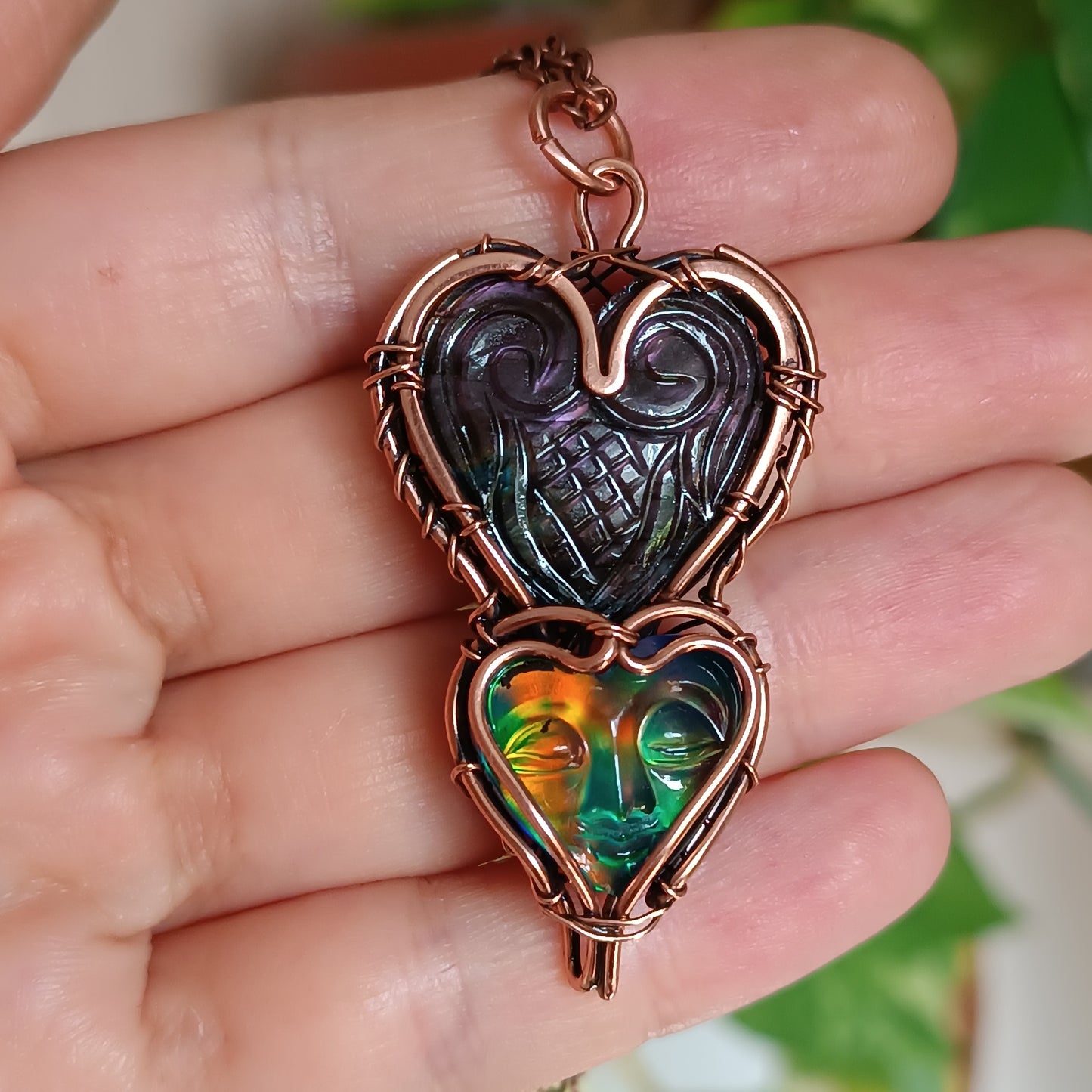 Double heart amulet.