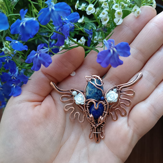 For Eustacia. Little blue bird pendant.