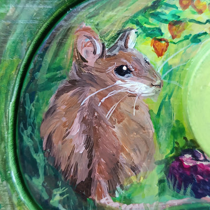 Garden mouse. Hand painted jewelry box.