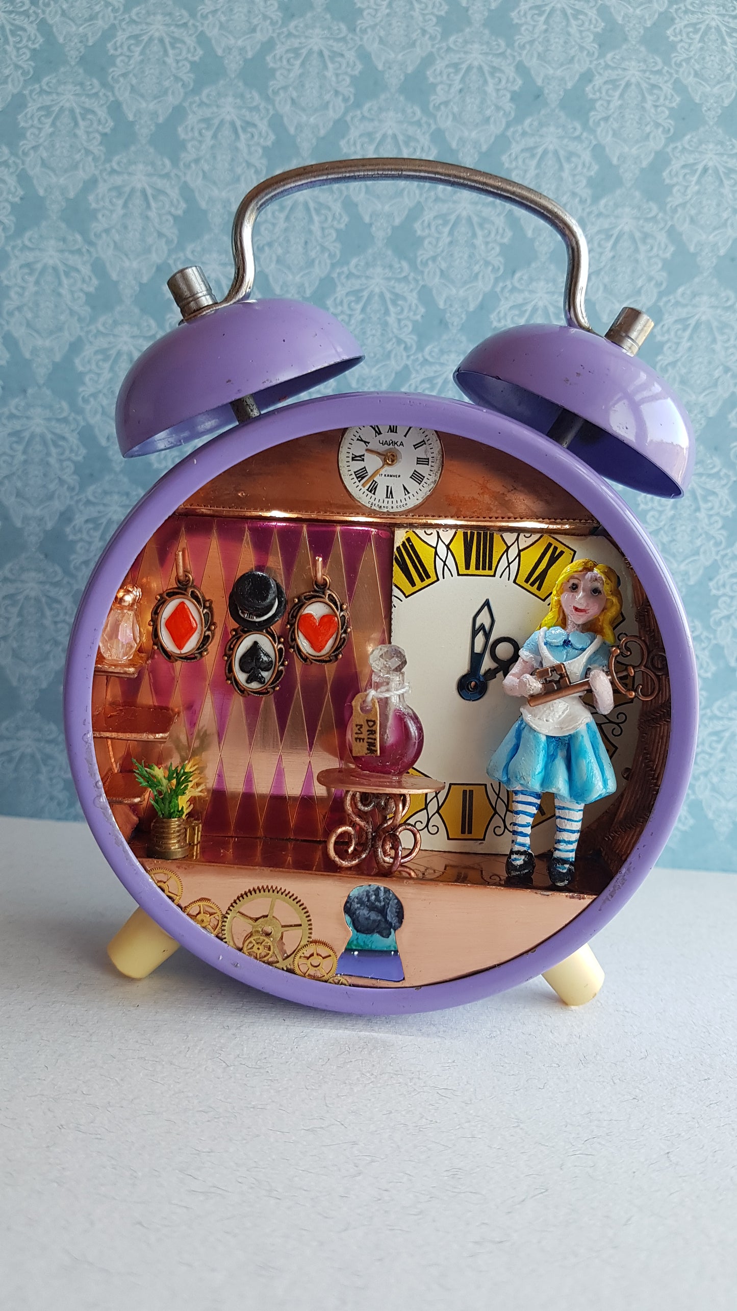 Night lamp clock miniature diorama.