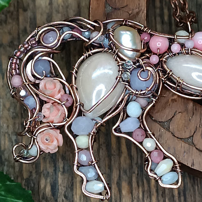 Pink unicorn pendant. Absolutely one of a kind!