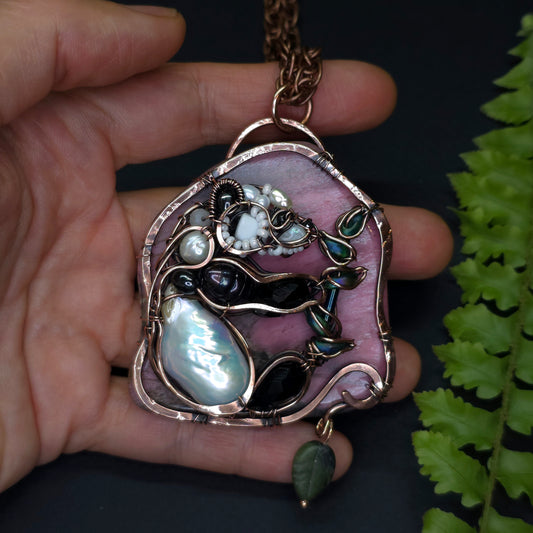 Sunrise meal. Wire wrapped panda necklace