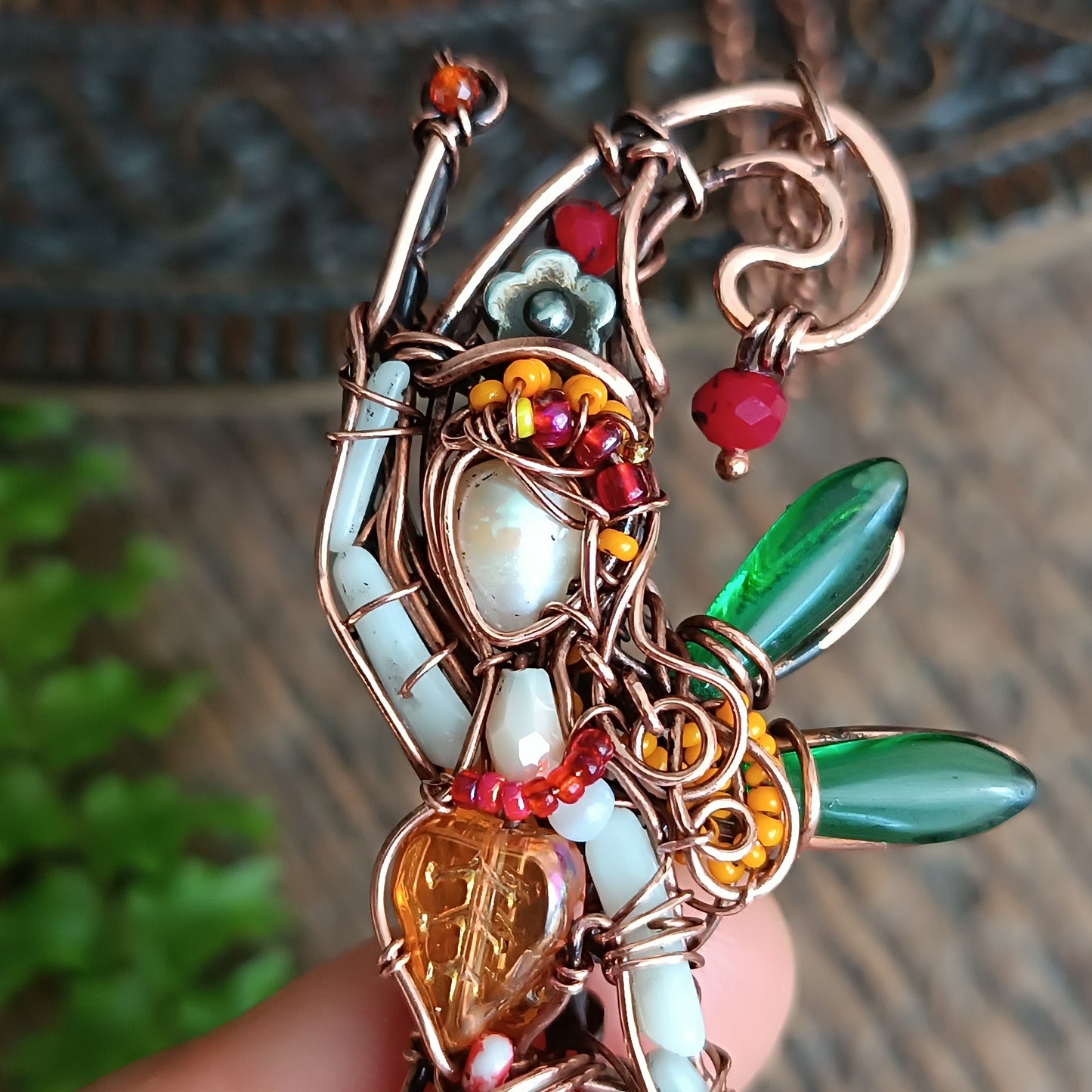 Sweet raspberry fairy pendant