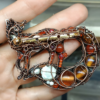 For Amanda. Fox brooch.