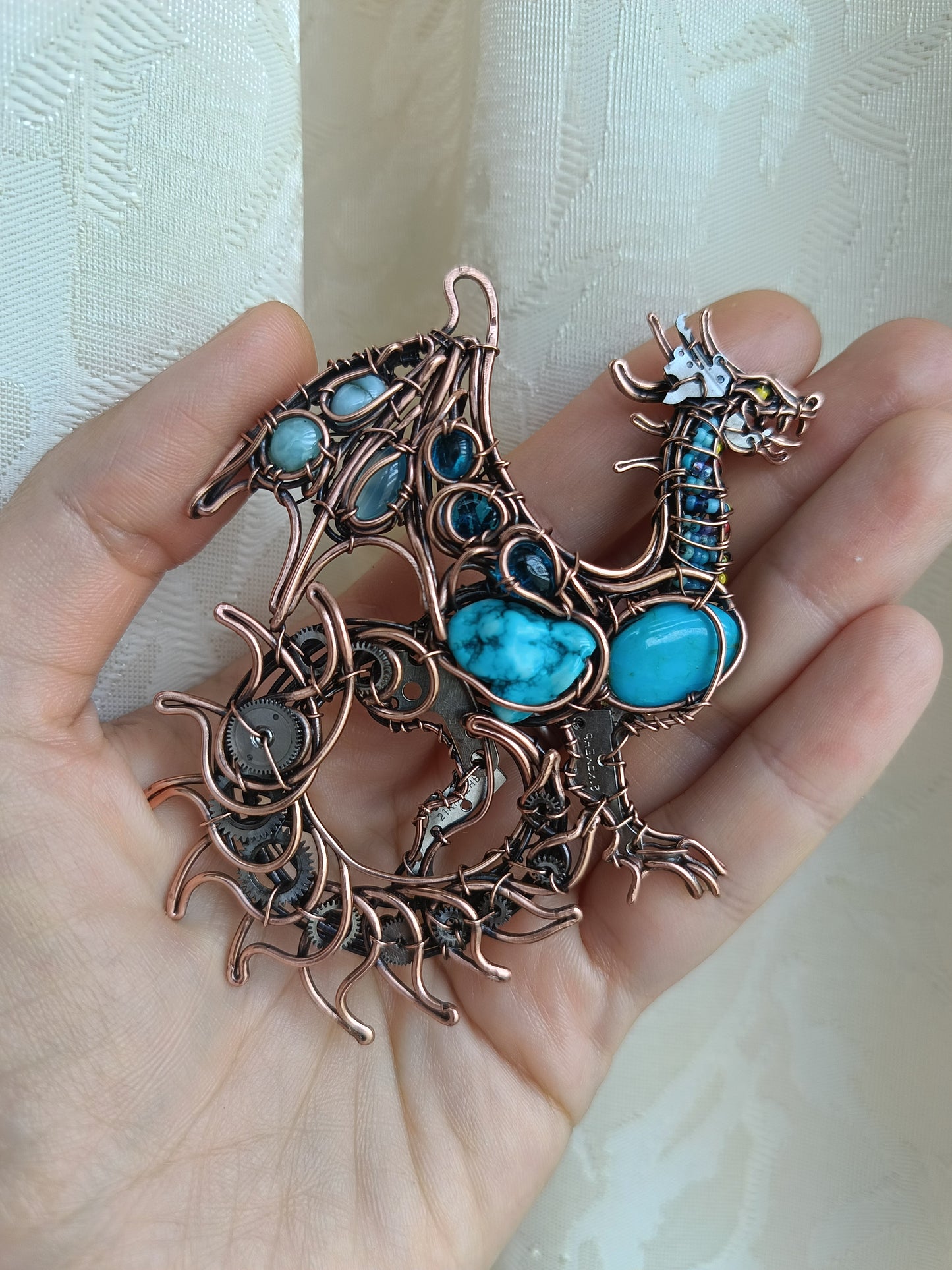 Blue sky dragon necklace