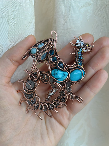 Blue sky dragon necklace