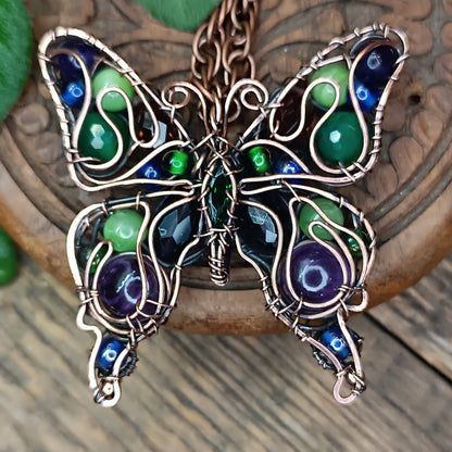 Wild grapes garden butterfly necklace 🍇🦋