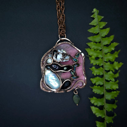 Sunrise meal. Wire wrapped panda necklace