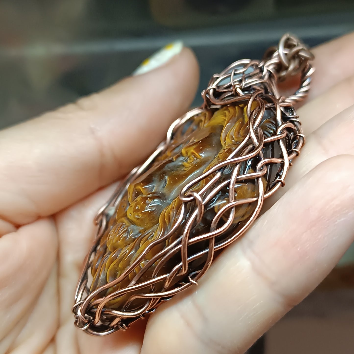 For Megan. Lion head necklace.