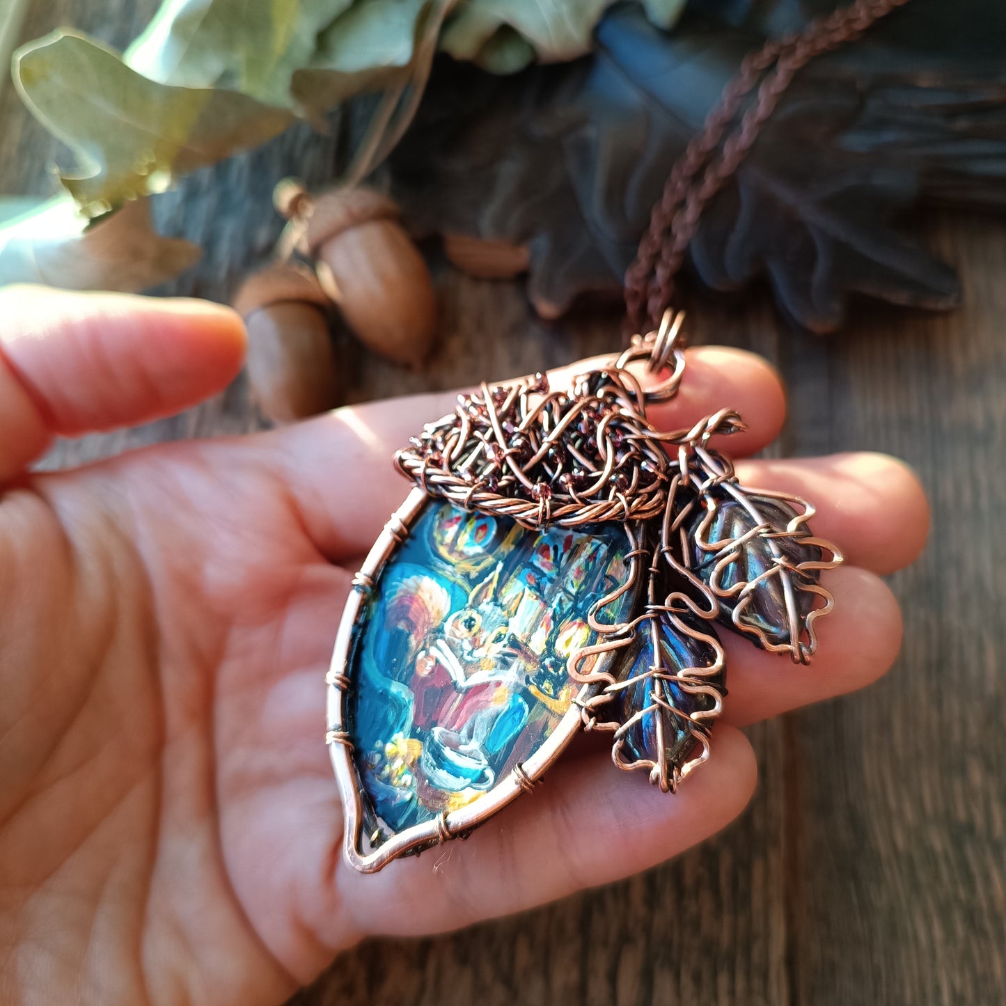 Squirrel's house necklace