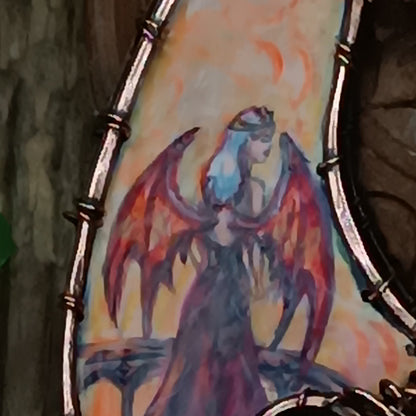 The ballad of Red dragon and his love. Wearable art necklace.