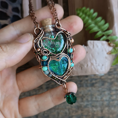 Aurora fairy. Vial necklace