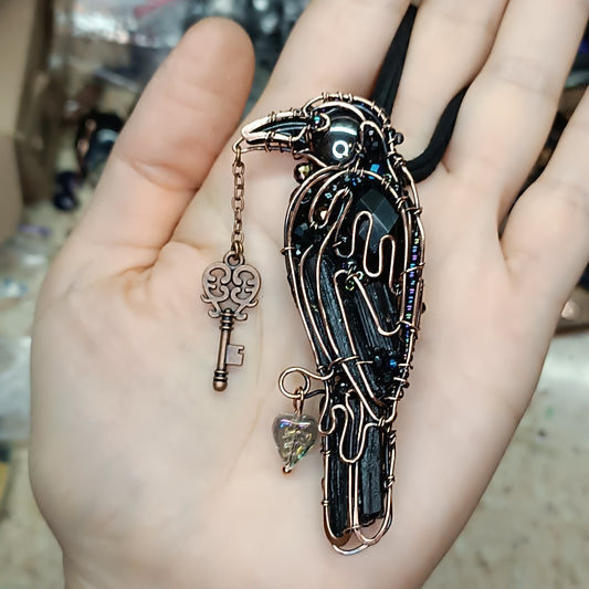 Raven necklace. Lenore.