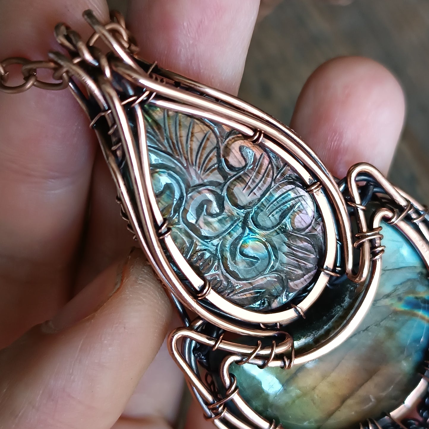 Night lotus bud necklace