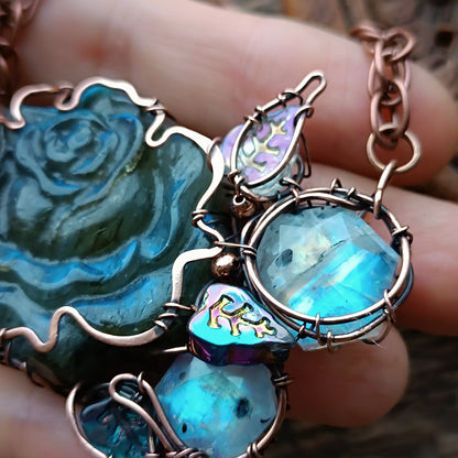 Blue rose in the moonlight.