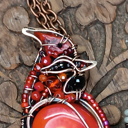 Red Cardinal bird pendant