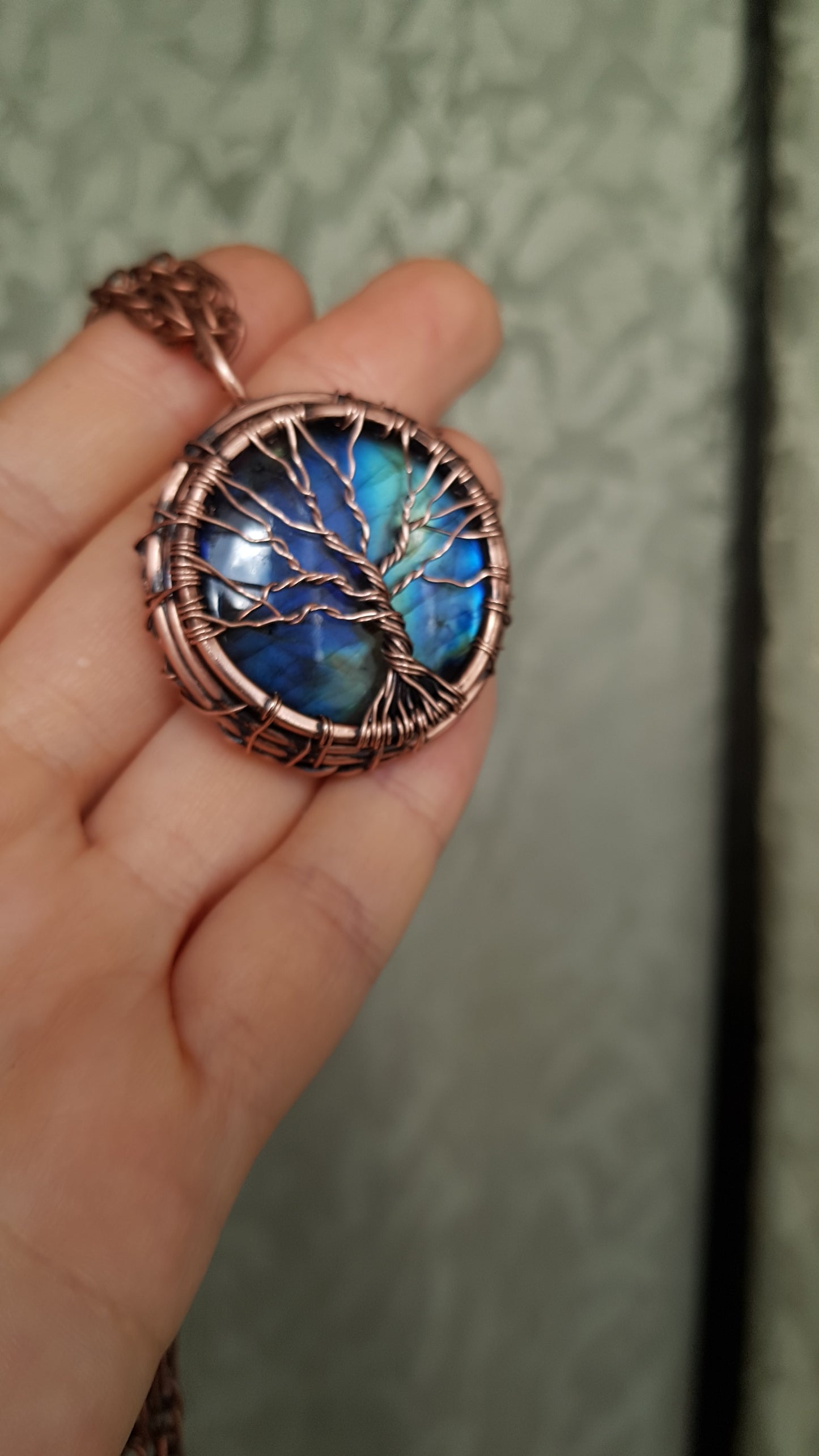 Labradorite tree of life pendant