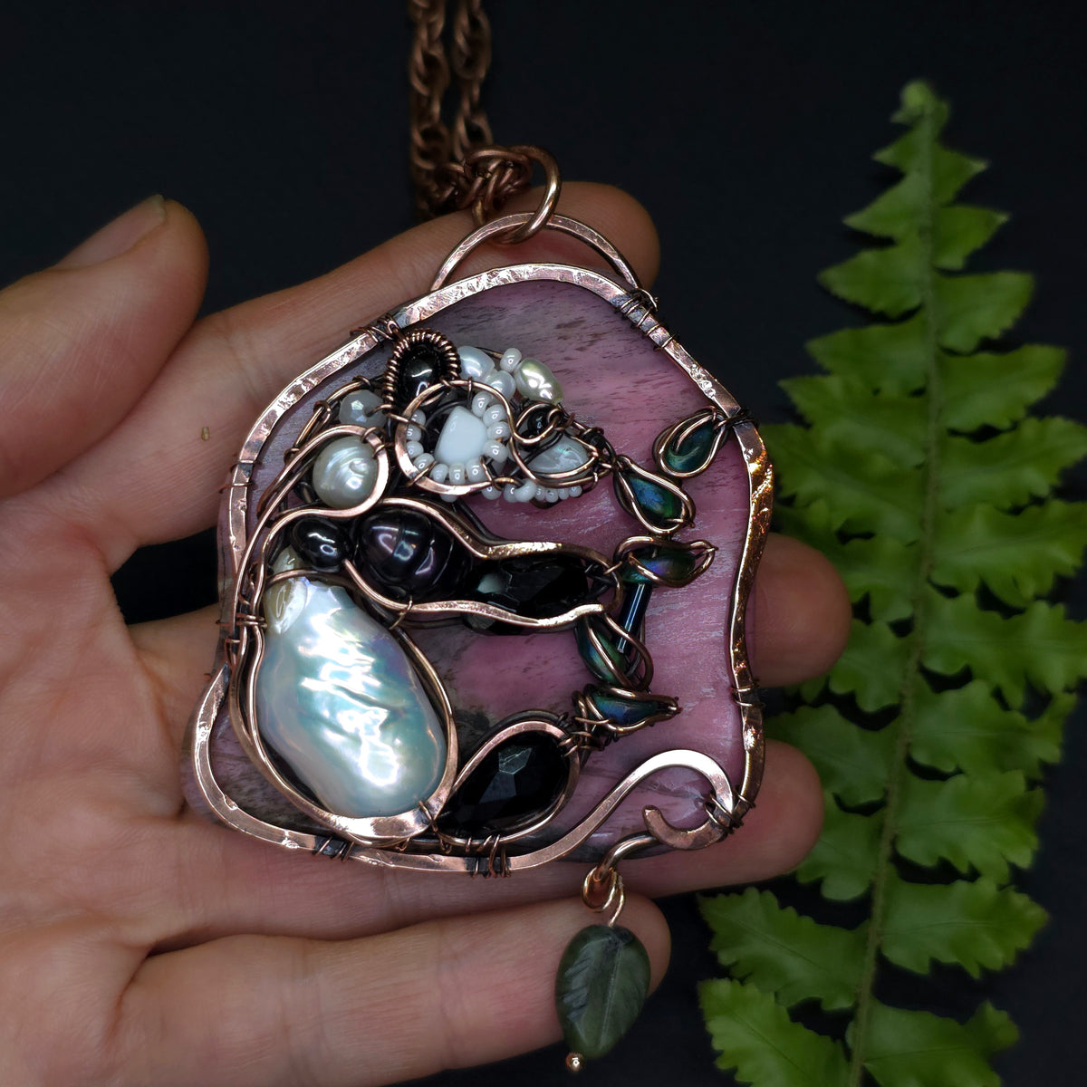 Sunrise meal. Wire wrapped panda necklace