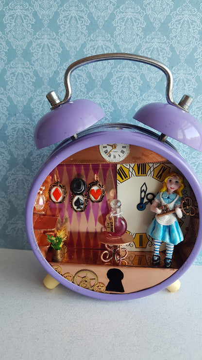 Night lamp clock miniature diorama.