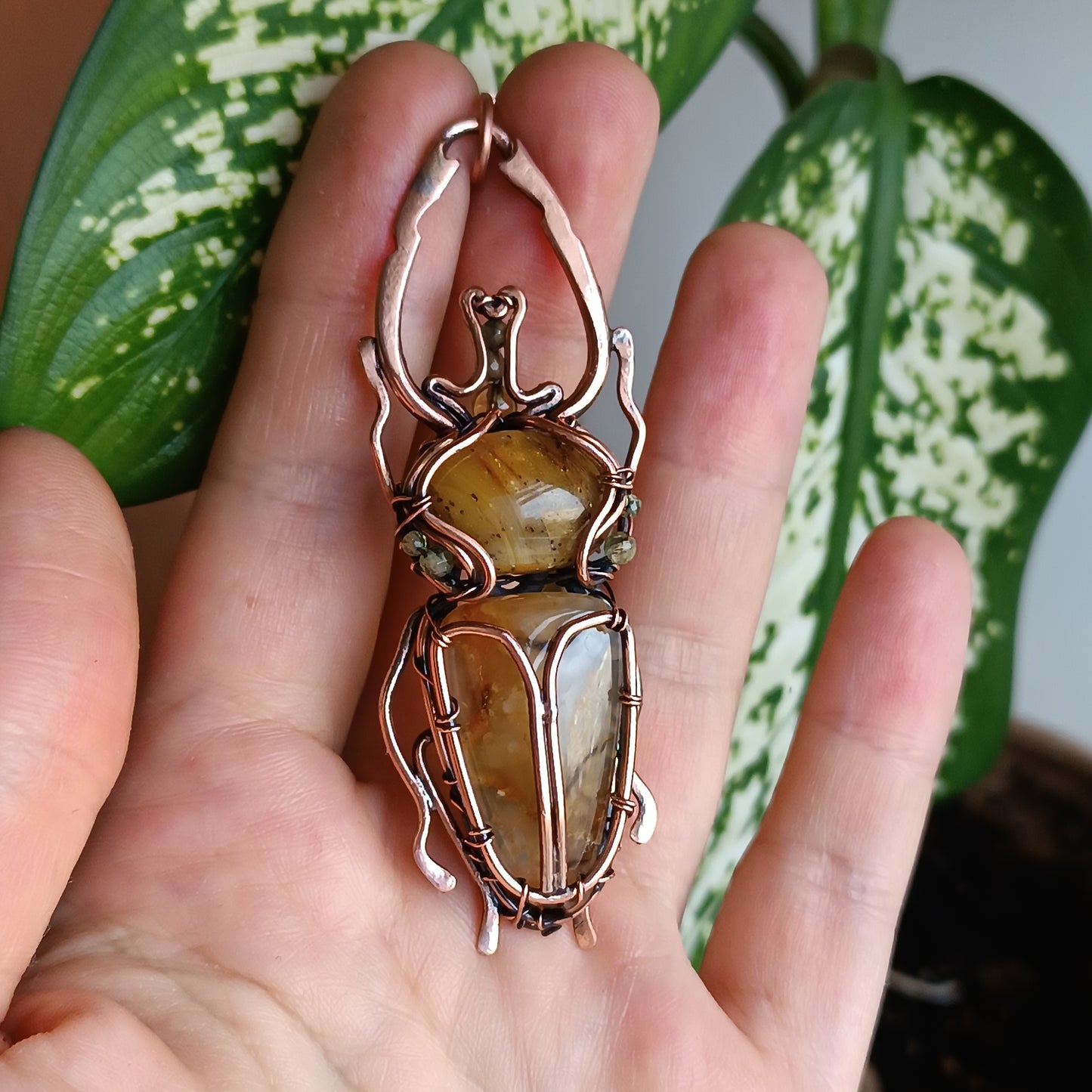 Stag beetle necklace