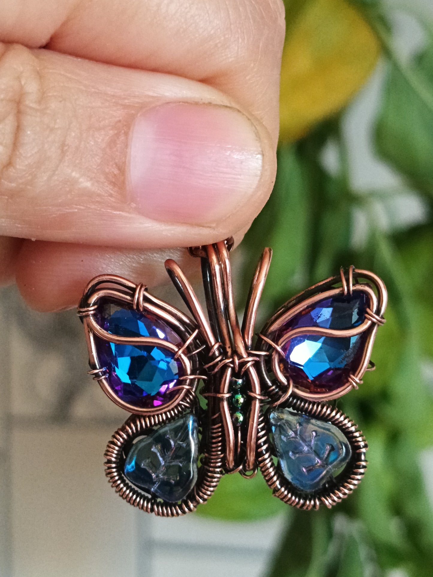 Blue galaxy butterfly charm