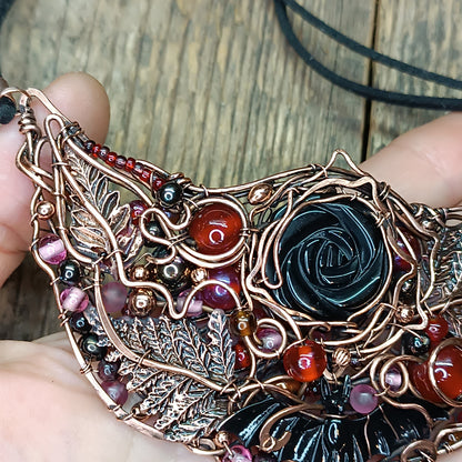 Dark rose statement necklace