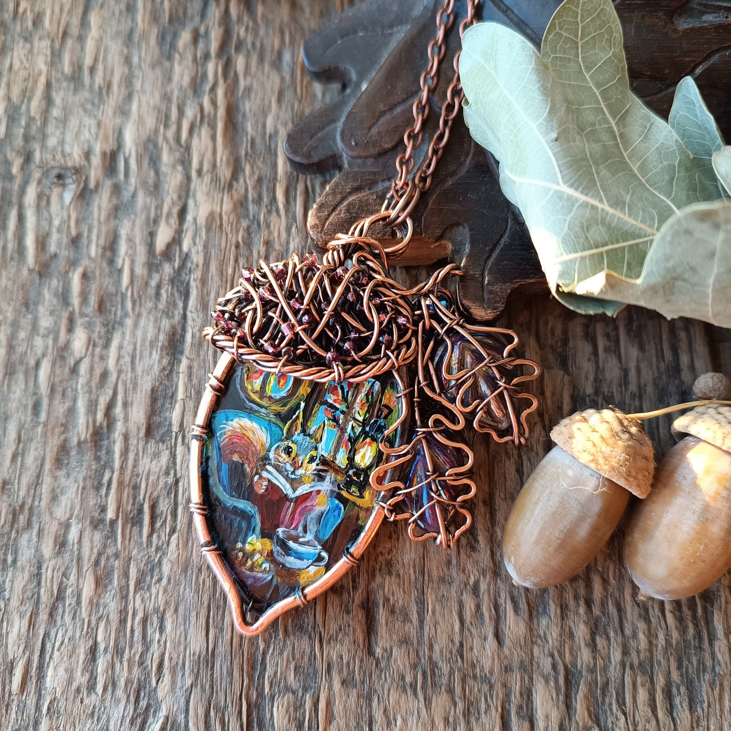 Squirrel's house necklace