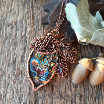 Squirrel's house necklace