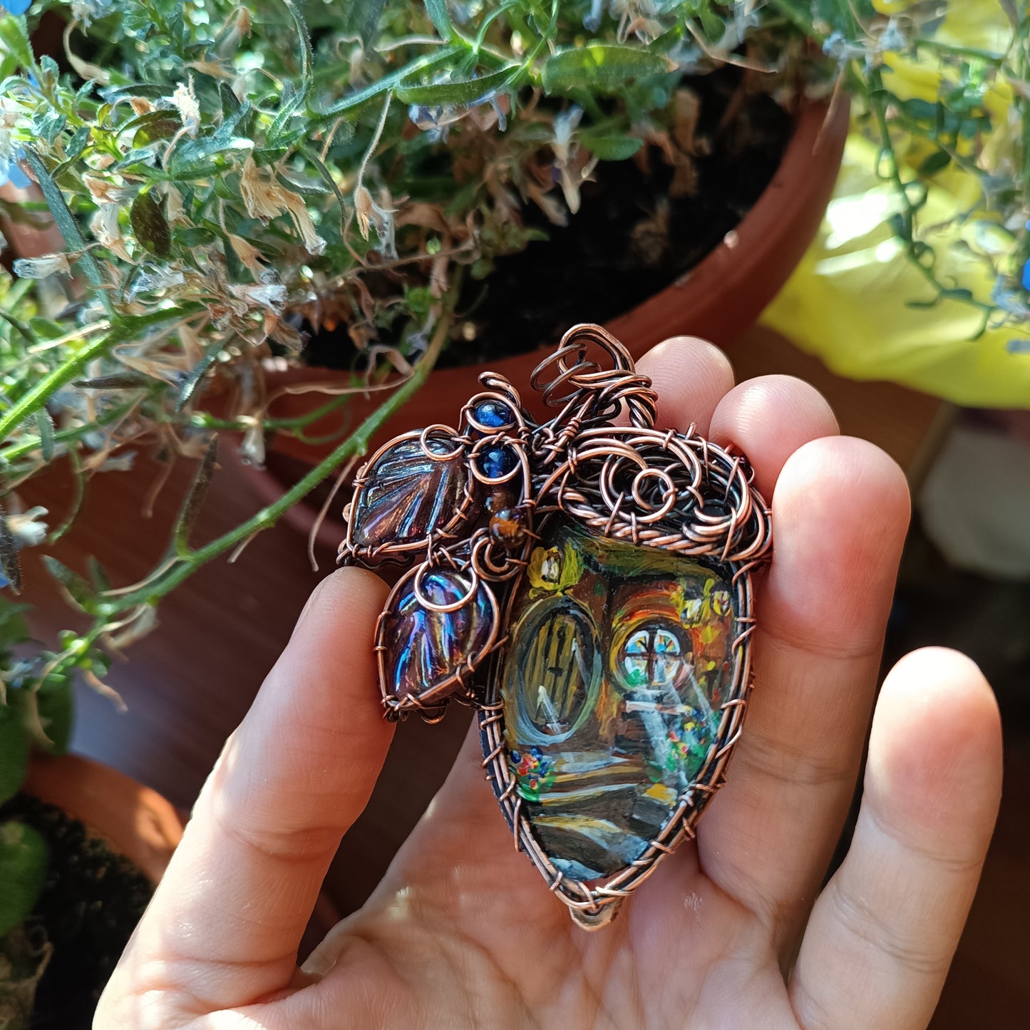 Squirrel's house necklace