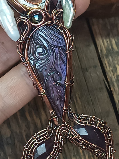 Aurora mermaid necklace🧜💜