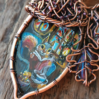 Squirrel's house necklace