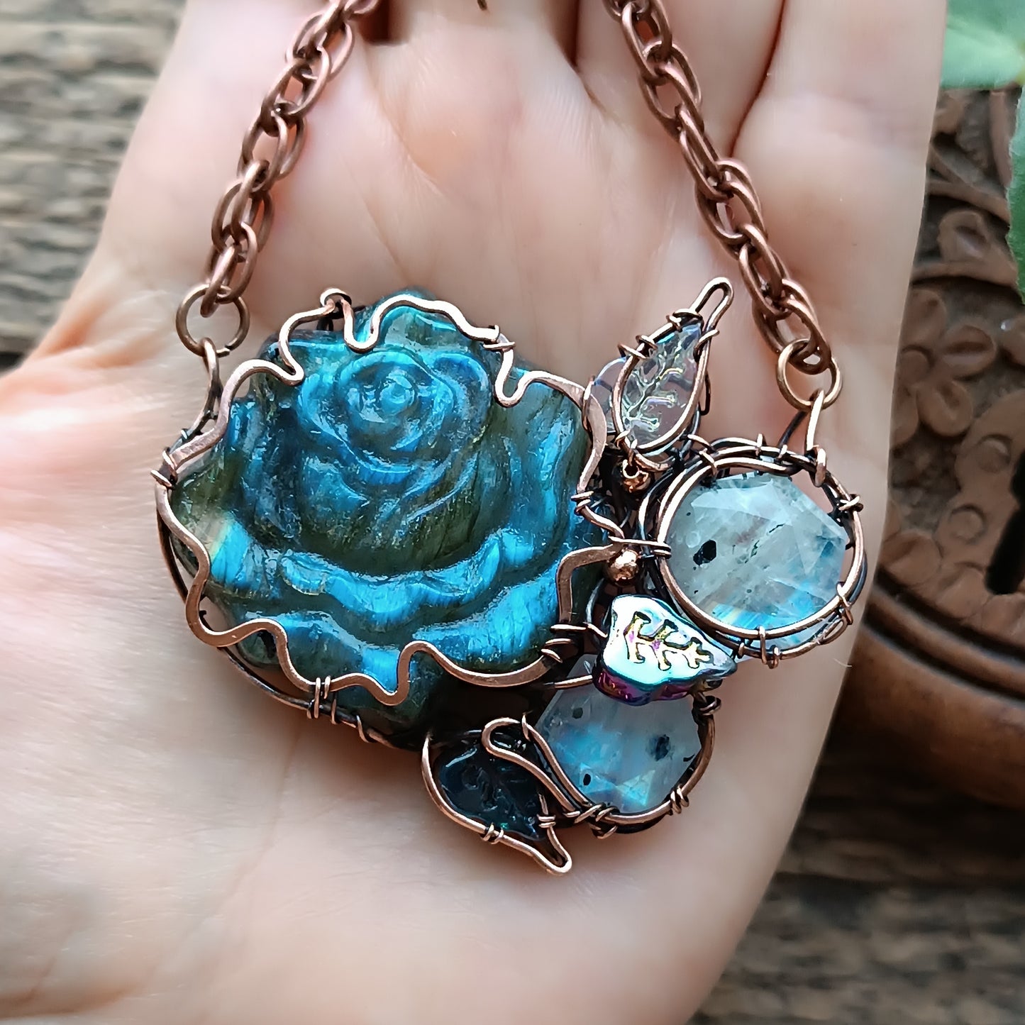 Blue rose in the moonlight.