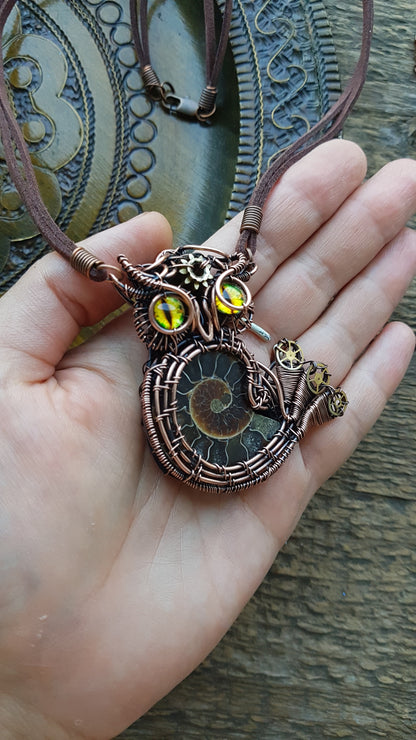 Chocolate owl necklace