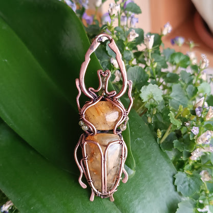 Stag beetle necklace