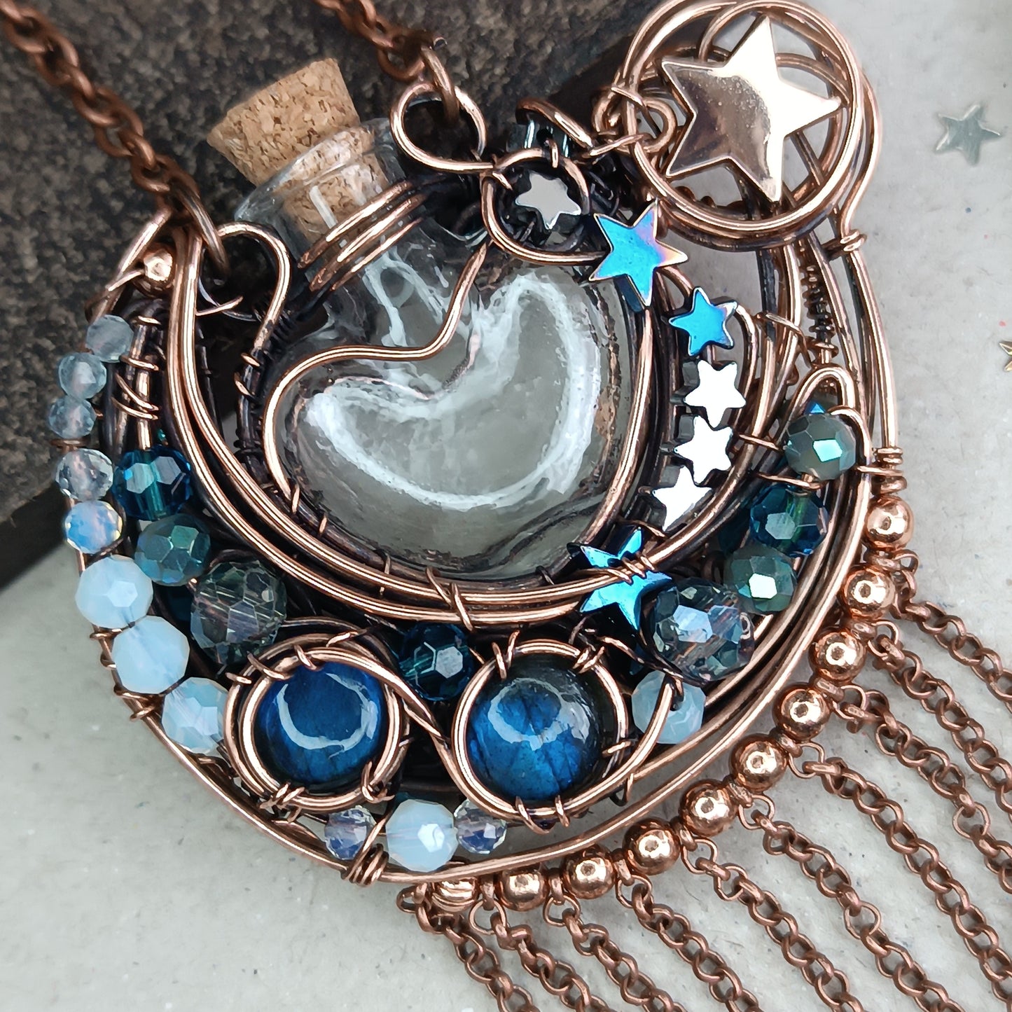 Love you to the moon and back. Vial necklace