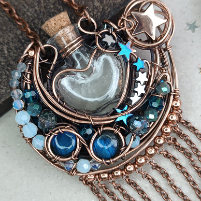 Love you to the moon and back. Vial necklace