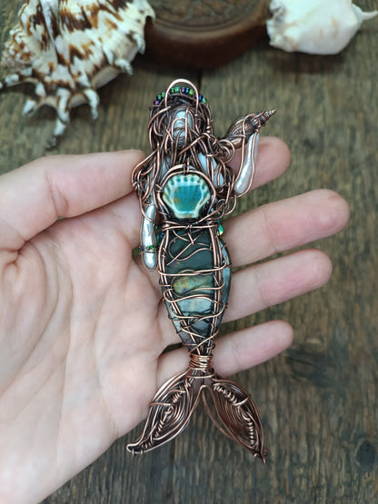 The Goddess of the sea. Mermaid necklace💚💛💜🧜