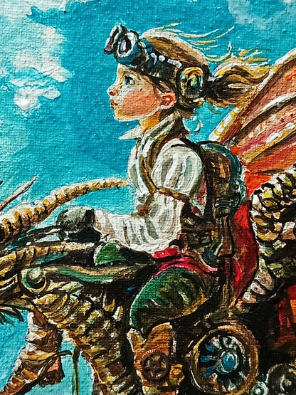 Clock painting. "Dragon rider". Plus First payment for the dragon necklace