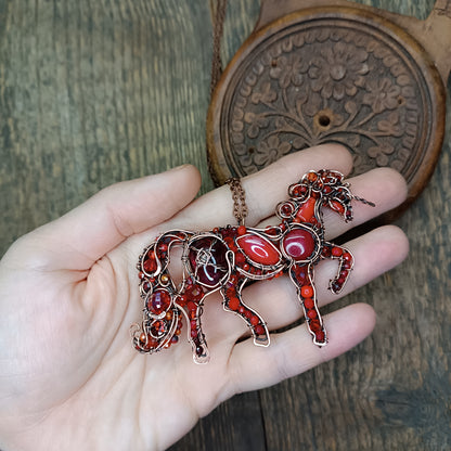 Red horse pendant.