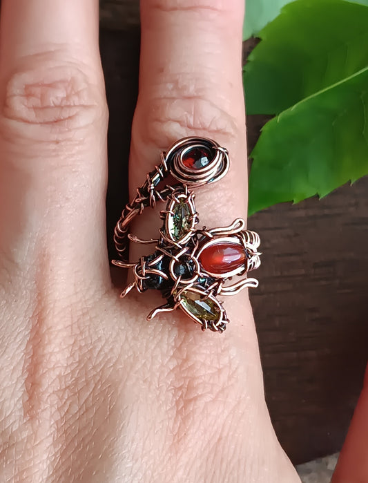 Yellow wings bee RING. Adjustable