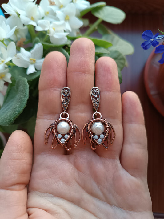 White sea turtle earrings