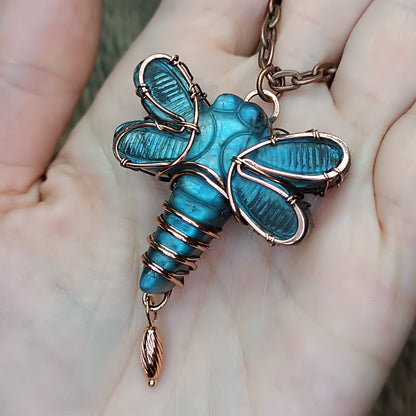 Labradorite dragonfly pendant