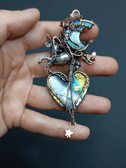 Space unicorn necklace.