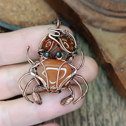 Carnelian crab pendant 🦀